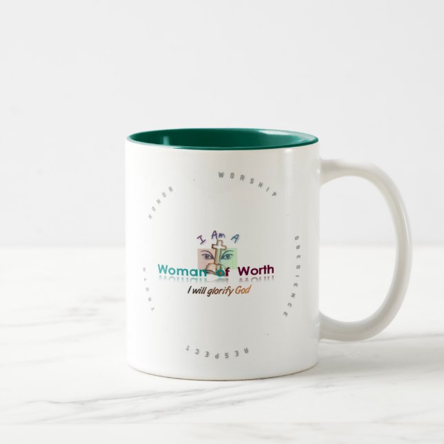 Wow-Tasse 15oz (Grün) Zweifarbige Tasse (Rechts)