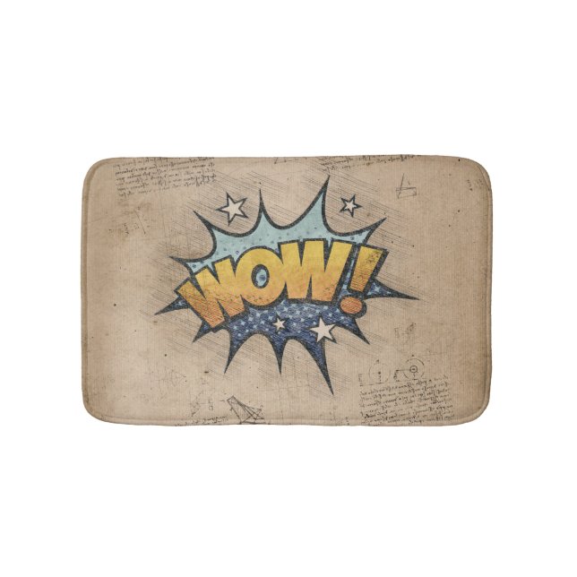 WOW! Vintages Comic Buch Steampunk Pop Kunst Badematte (Vorderseite)