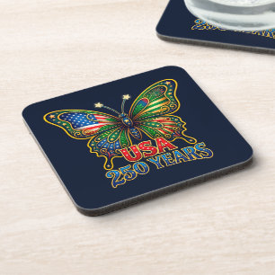 WOW! Wings of Freedom Schmetterling USA 250 Jahre Getränkeuntersetzer