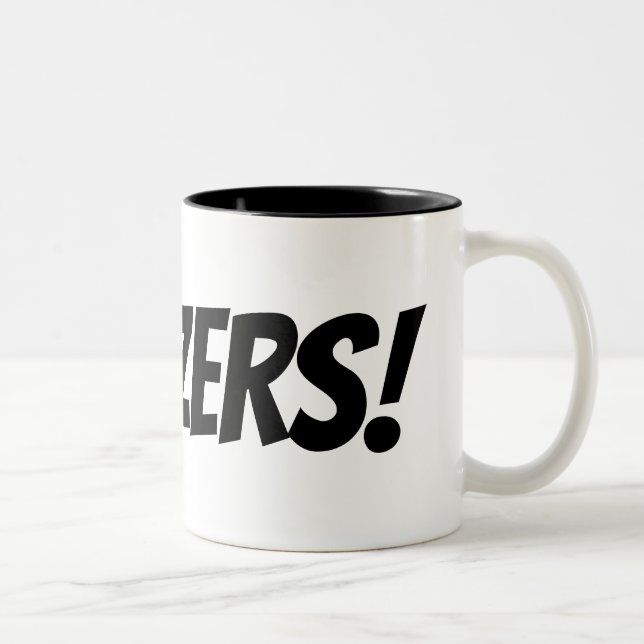 Wowzers lustige Comictypographie-Kaffee-Tasse Zweifarbige Tasse (Rechts)