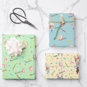WP-Namen   3-Blatt 19x29 Ostermuster Geschenkpapier Set