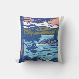 WPA Art Emerald Bay Staat Park in South Lake Tahoe Kissen
