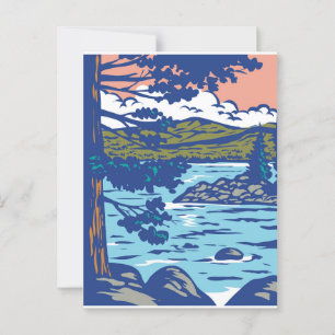 WPA Art Emerald Bay Staat Park in South Lake Tahoe Postkarte