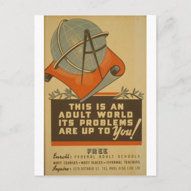 WPA - Erwachsene Welt Postkarte (Vorderseite)