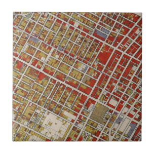 WPA-Karte des zentralen Los Angeles Fliese