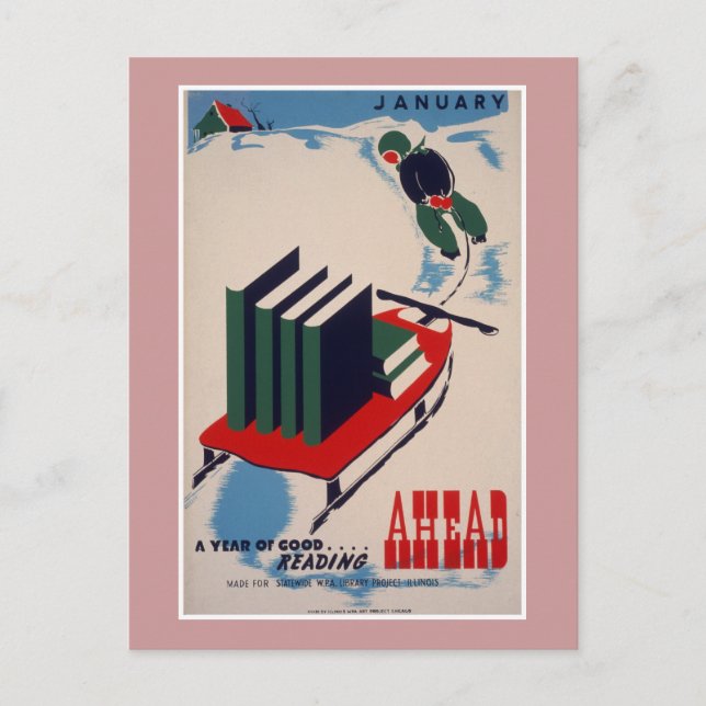 WPA Library Poster Postkarte (Vorderseite)