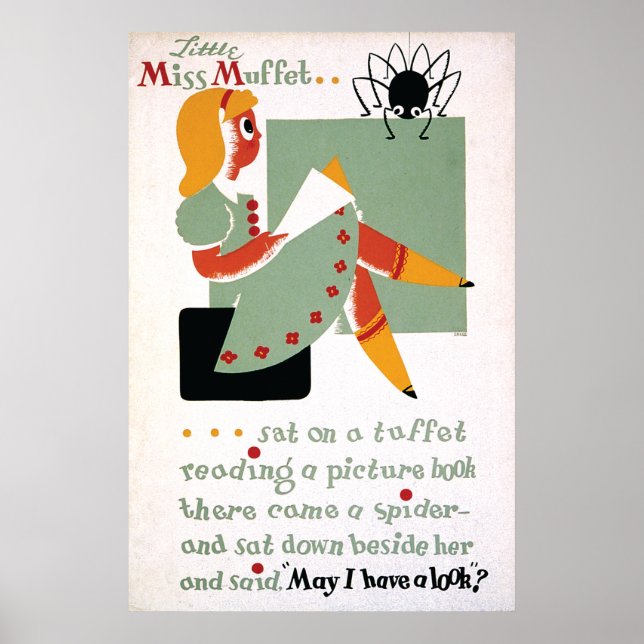 WPA Little Miss Muffet 1936 Poster (Vorne)