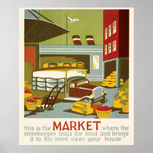 WPA-Plakat-Markt Poster