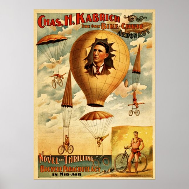 WPA Poster, Fahrradparachute Drop Poster (Vorne)