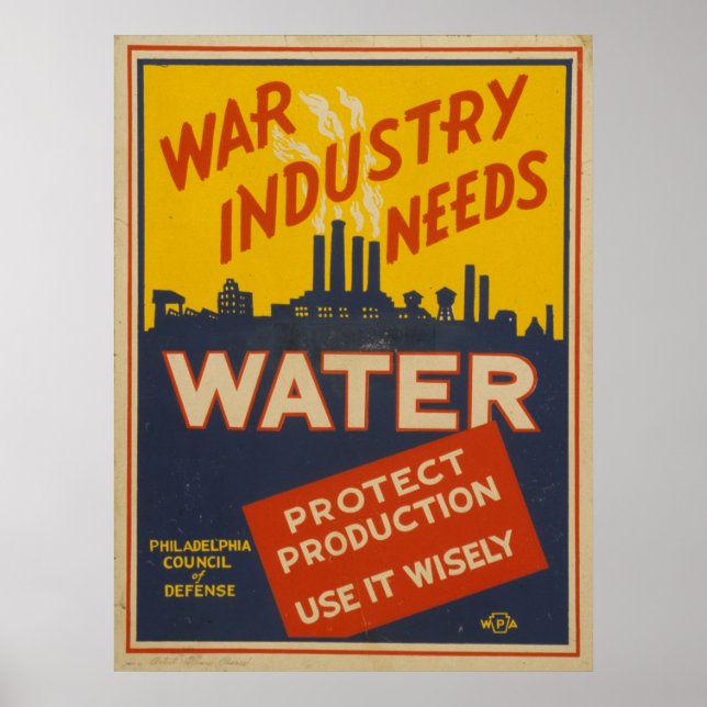 WPA-Poster Vintag 1943 aus der Kriegsindustrie Poster (Vorne)