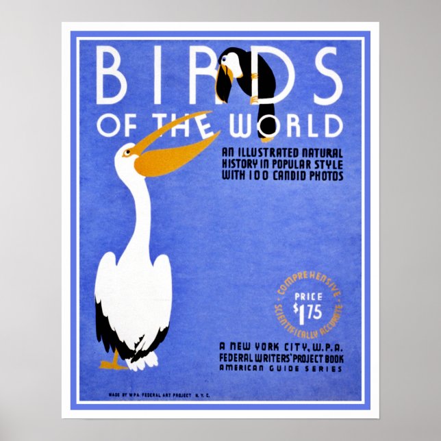 WPA-Vögel der Welt-Werbung Poster (Vorne)