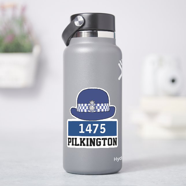 WPC-Polizeikappe mit Name- und Nummernaufkleber Aufkleber (HydroFlask)
