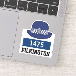 WPC-Polizeikappe mit Name- und Nummernaufkleber Aufkleber