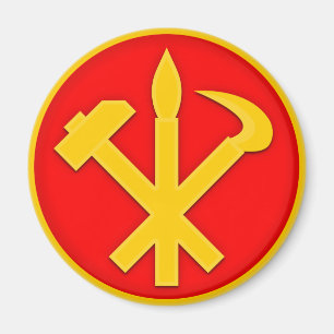 WPK Workers Party Korea DVRK Nordkorea Emblem Magnet