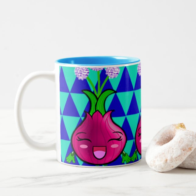 WQ Freddy rote Zwiebel-Schalen-Tasse Zweifarbige Tasse (Mit Donut)