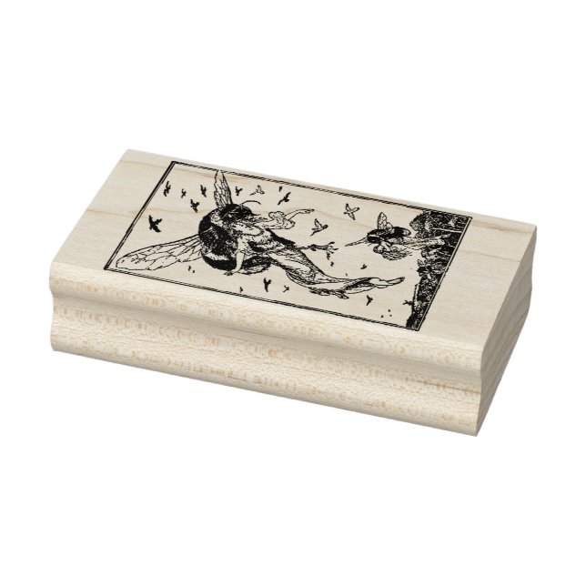 WQ RUBBER BRIEFMARKE: Bienen mit Maidens Gummistempel (Stempel)