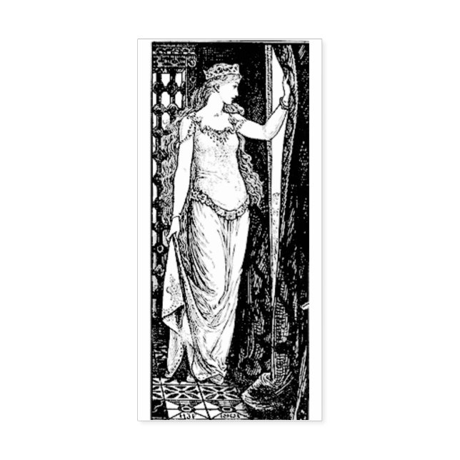 WQ RUBBER-BRIEFMARKE: Princess at Window Gummistempel (Prägung)