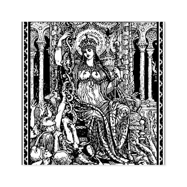WQ RUBBER BRIEFMARKE: Walter Crane Philotime Gummistempel (Prägung)