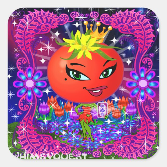 WQ Saucy Tomato "Say Cheese" Stickers (Vorderseite)