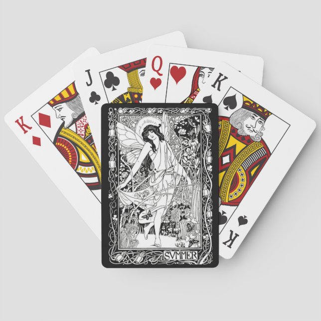 WQ SPIELKARTEN: Kunst Nouveau Fee Spielkarten (Rückseite)