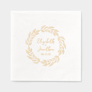 Wraath of Blätter Wedding ID1056 Servietten Mit Folie