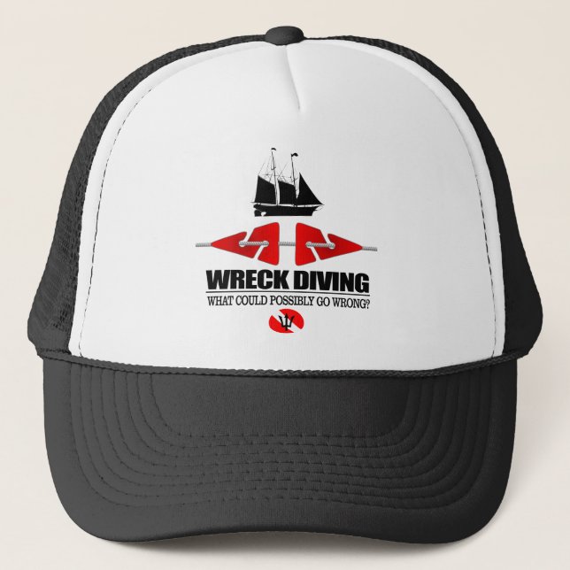 Wrack Diving (Was könnte schief gehen?) Truckerkappe (Vorderseite)