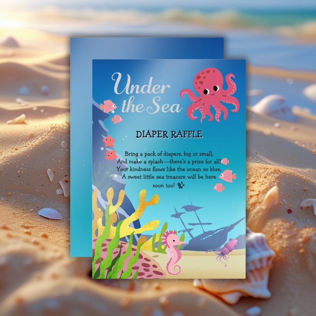 Wrack unter der Sea Baby Shower Begleitkarte (Von Creator hochgeladen)