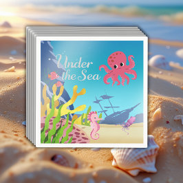 Wrack unter der Sea Baby Shower Serviette