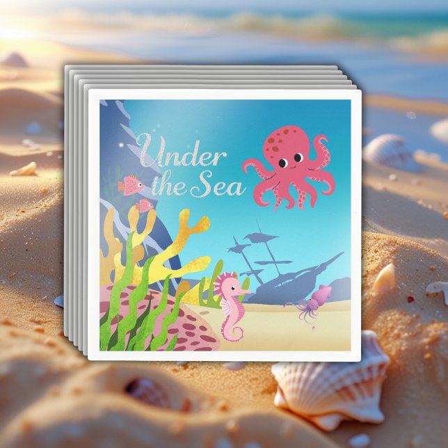 Wrack unter der Sea Baby Shower Serviette (Von Creator hochgeladen)