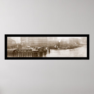 Wrack von Eastland Schiffs-Foto 1915 Poster