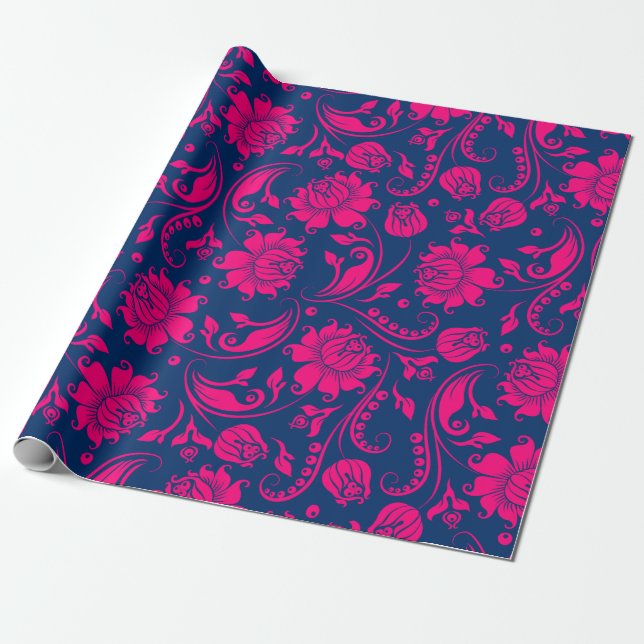 Wrackpapier für die Umhüllung von Hot-Pink- und Bl Geschenkpapier (Ungerollt)