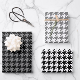 Wrackpapier für Hahnentrittmuster Geschenkpapier Set