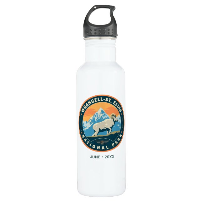 Wrangell-St Elias National Park Edelstahlflasche (Vorderseite)