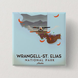 Wrangell-St. Elias Nationalpark Alaska Plakat Button