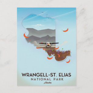Wrangell-St. Elias Nationalpark Alaska Plakat Postkarte