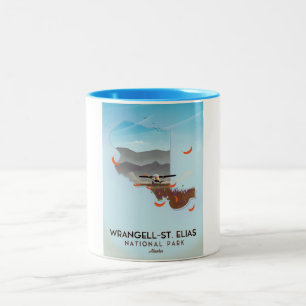 Wrangell-St. Elias Nationalpark Alaska Plakat Zweifarbige Tasse