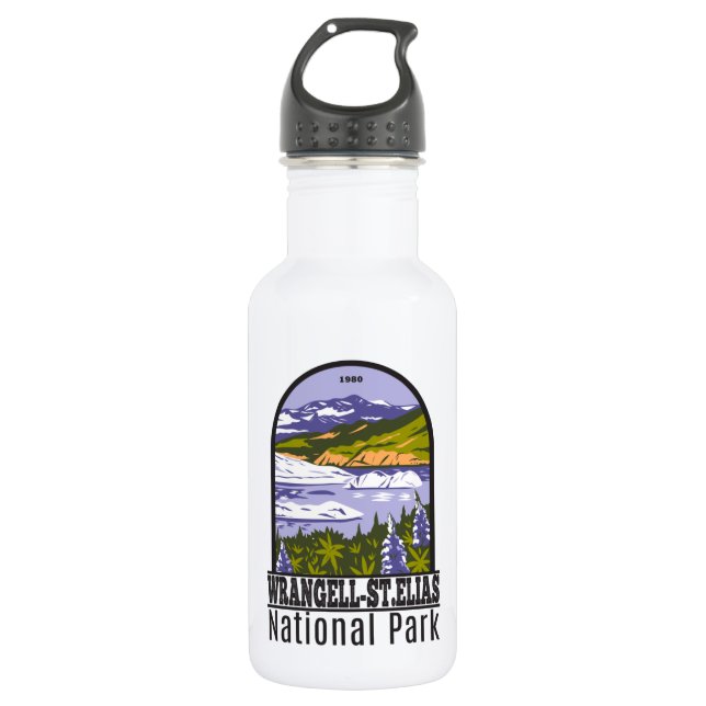 Wrangell St Elias Nationalpark Nizina Lago Alaska Edelstahlflasche (Vorderseite)