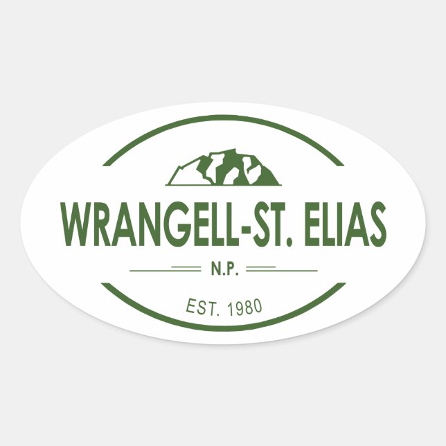 Wrangell-St. Elias-Nationalpark Ovaler Aufkleber (Vorderseite)