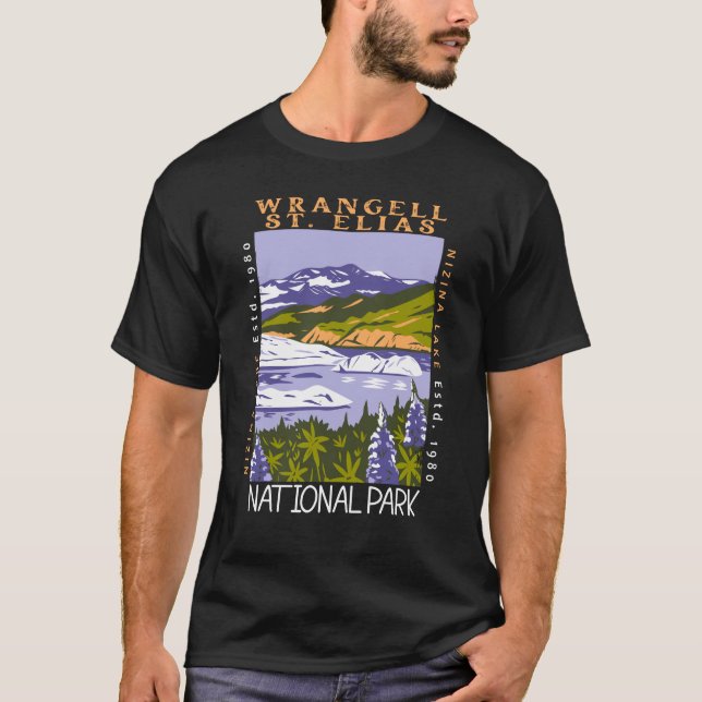 Wrangell St Elias Nationalpark Vintag gefährdet T-Shirt (Vorderseite)