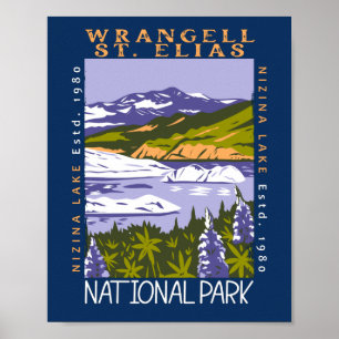 Wrangell St Elias Nationalpark Vintage abgenutzt Poster