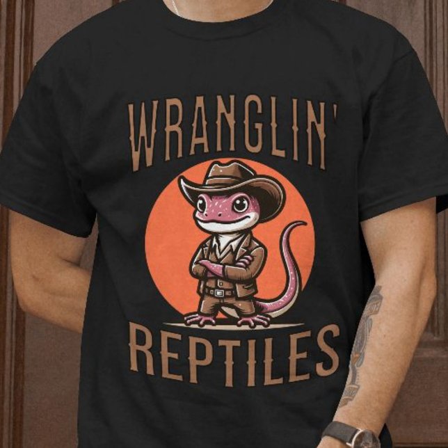 Wranglin Reptiles Lizard Cowboy T-Shirt (Wranglin' Reptiles Lizard Cowboy T-Shirt)