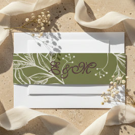 Wrap der neutralen Mousse Brown und Olive Green Einladungsbanderole