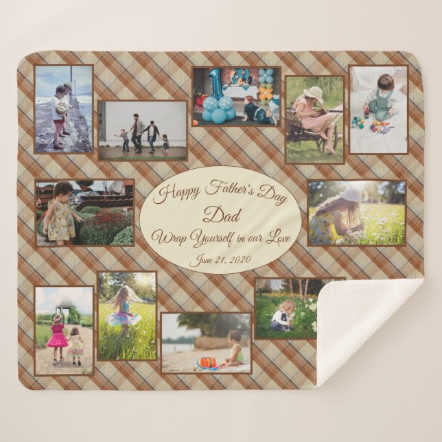 Wrap dich in unserer Liebe Vathage Day Foto Collag Sherpadecke (Vorderseite (Horizontal))