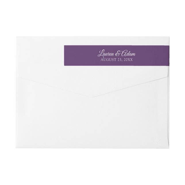 Wrap für das Hochzeitrücksendeadresse | Pflaume /  (Rückseite)