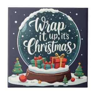Wrap It Up Es Ist Weihnachten Schneekugel-Design Fliese