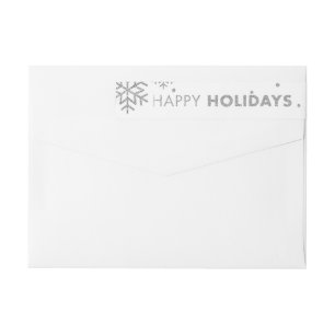 Wraparound Happy Holidays Address Label Silber