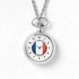 Wraparound Silver Watch für die französische Flagg Armbanduhr