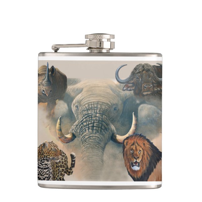 Wrapped Flask - Big Five Flachmann (Vorderseite)
