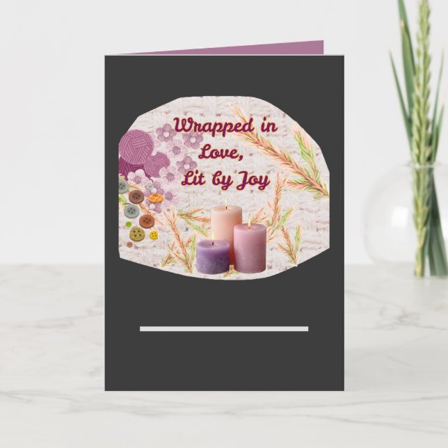  Wrapped in Love, Lit by Joy | Heartfelt Christmas Karte (Vorderseite)