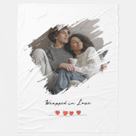 Wrapped in Love Valentine's Day Photo Personalized Fleecedecke